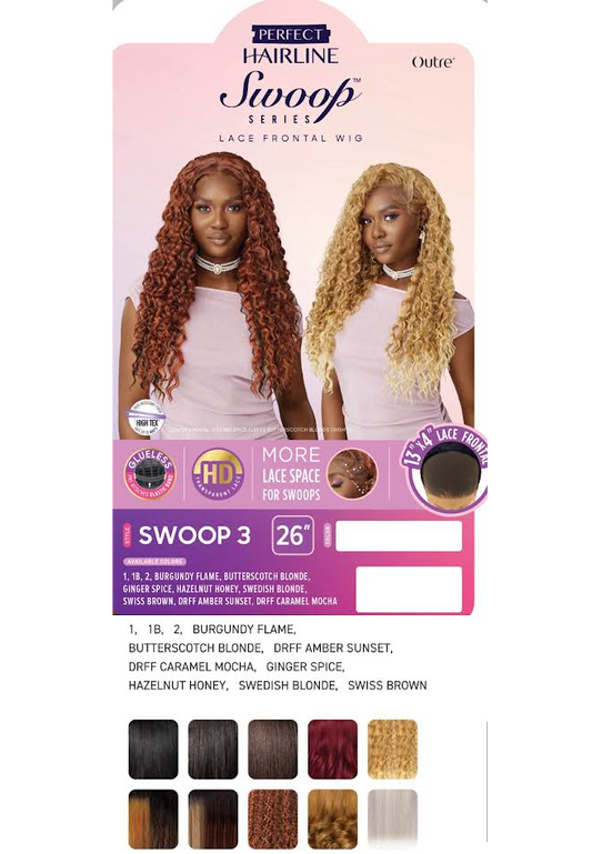 OUTRE WIG LACE FROANT SWOOP 3 COLOR DRFF AMBER SUNSET