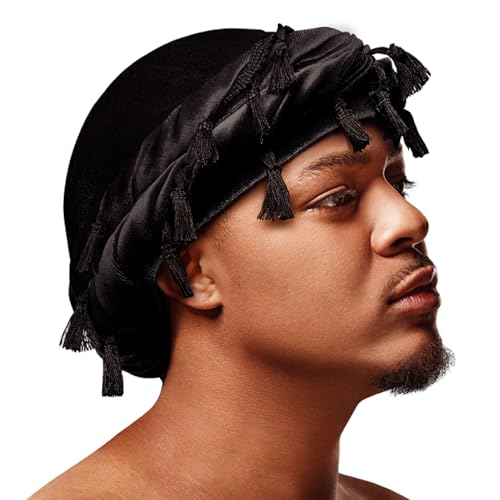 RED PREMIUM BY KISS HD314 BLAC SATIN LINED HALO TURBAN VELVET