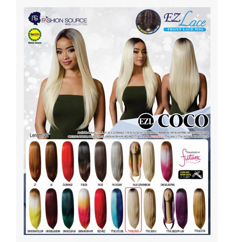 GOLDEN STATE FASHION SOURCE EZ SYNTHETIC LACE FRONT WIG EZL-COCO COLOR OM18/SN.W.YELLOW