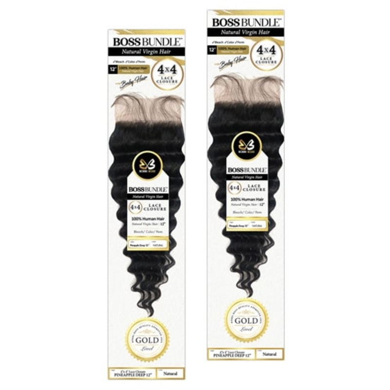 BOBBI BOSS HD LACE CLOSURE 4X4 PINEAPPLE DEEP 12'' COLOR TT4/30/27