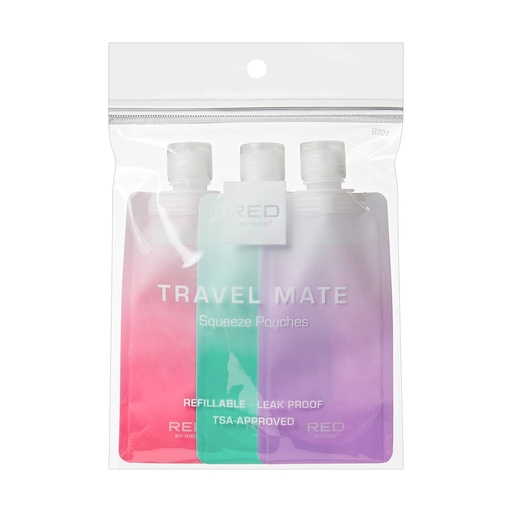 RED BY KISS REFILABLE TRAVEL POUCH SET BT01
