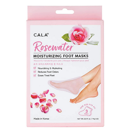 CALA ROSEWATER MOISTURIZING FOOT MASKS
