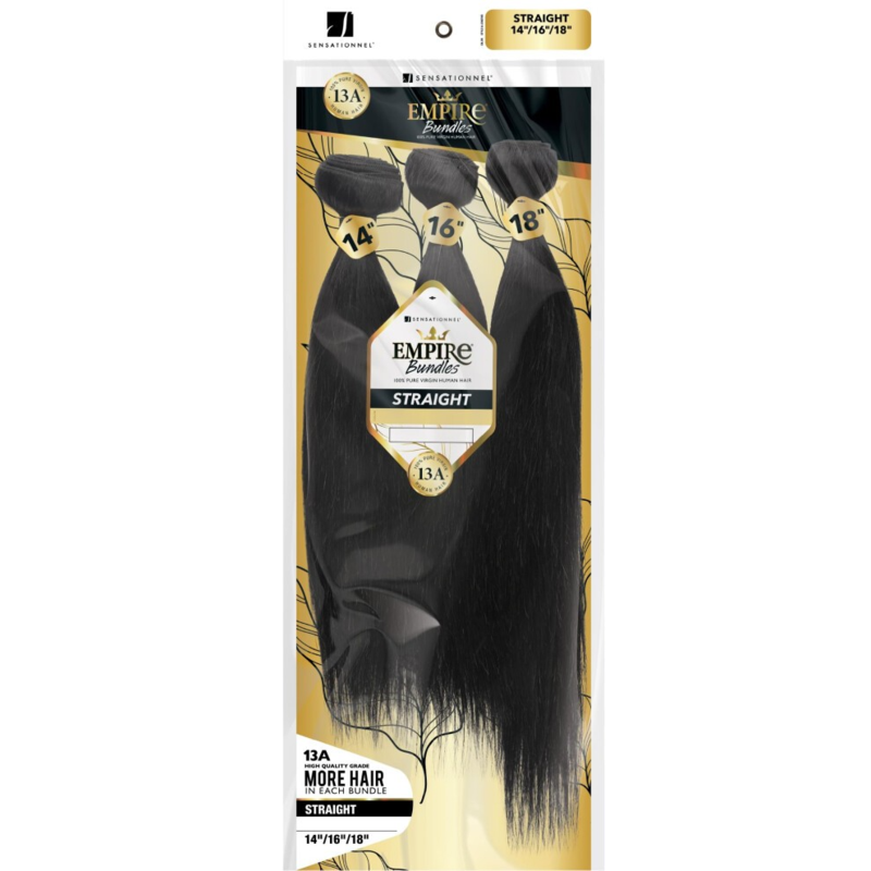 SENSATIONNEL EMPIRE BUNDLES HUMAN HAIR STRAIGHT 16/18/20 NATURAL