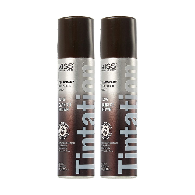 RED BY KISS HAIR COLOR SPRAY DARKEST BROWN TCS02